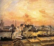 Camille Pissarro Sunset Pier oil